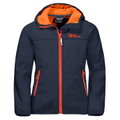 Jack Wolfskin Softshelljacke Fourwinds (wind-& wasserabweisend) nachtblau/orange Kinder